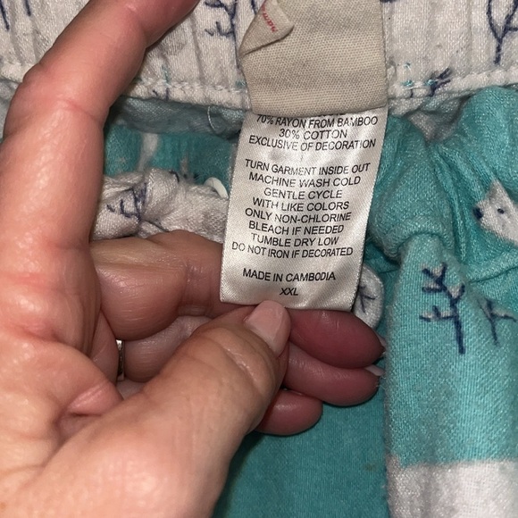 Munki Munki preowned blue polar bears pajama set size XXL - Picture 7 of 10